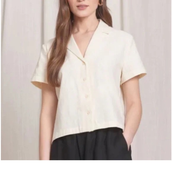 Tradlands Coast Camp Shirt Crinkle Cotton - Birch / S - Picture 2 of 8